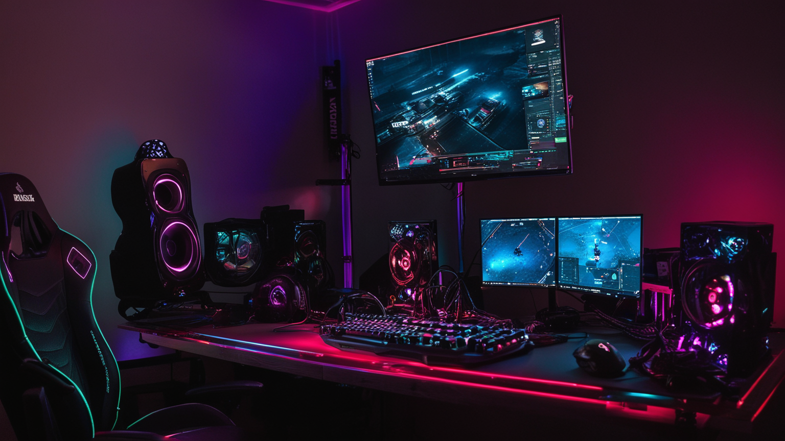 Gaming setup s nízkou latencí